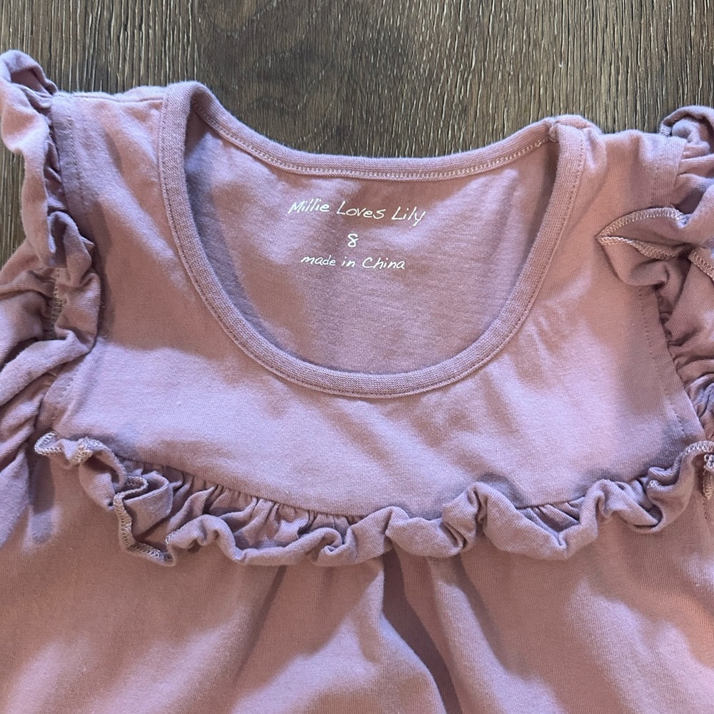 Pink Ruffled Kids Matching Set - Picture 2 of 2